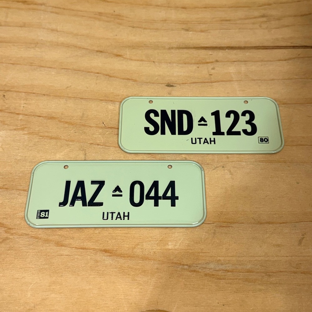 Utah Vintage Novelty Bicycle License Plate Green 1980s Man Cave Garage Decor VTG